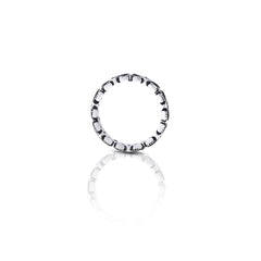 Obsidian Crest Silver Ring