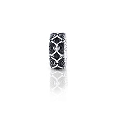Obsidian Crest Silver Ring