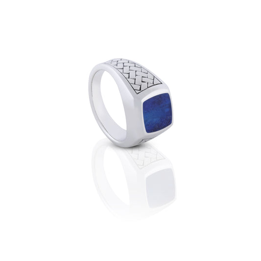 Squared Mist Silver Ring