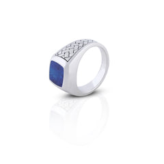 Squared Mist Silver Ring