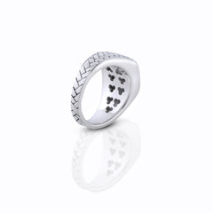 Squared Mist Silver Ring