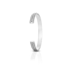 Silver Herringbone Cuff Bracelet