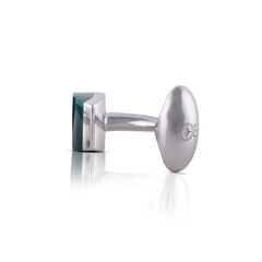 Emerald Green Silver Cufflinks