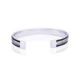 Chevron Silver Half Bracelet