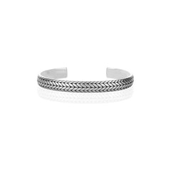 Silver Herringbone Cuff Bracelet