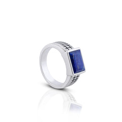 Rectangular Mist Silver Ring