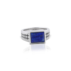 Rectangular Mist Silver Ring