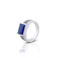 Rectangular Mist Silver Ring