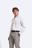 NM White Semi Formal Shirt | Plain White | Full Sleeve | Slim Fit