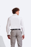 NM White Semi Formal Shirt | Plain White | Full Sleeve | Slim Fit