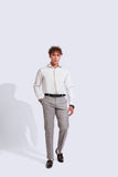 NM White Semi Formal Shirt | Plain White | Full Sleeve | Slim Fit