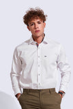 Men's Semi Formal Shirts | Full Sleeve | Tailored Fit | Casual | Blended Cotton | White Shirt