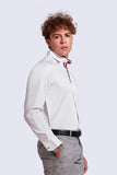 NM White Semi Formal Shirt | Full Sleeve | Blended Cotton | Plain White