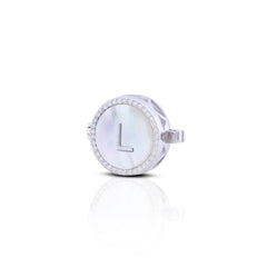 'L' Personalized Initial Silver Button Clip