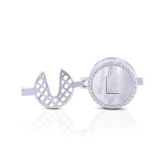 'L' Personalized Initial Silver Button Clip