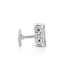 Silver Black CrissCross Cufflinks