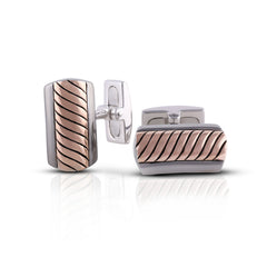 Rosegold Striped Cufflinks