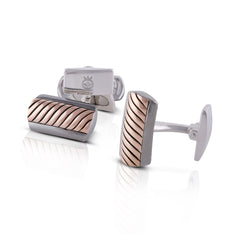 Rosegold Striped Cufflinks