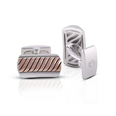 Rosegold Striped Cufflinks