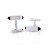 Onyx Shard Silver Cufflinks