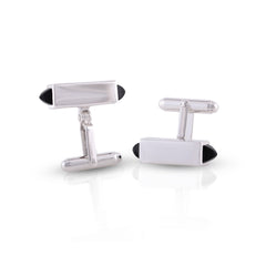 Onyx Shard Silver Cufflinks