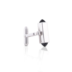 Onyx Shard Silver Cufflinks