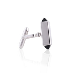 Onyx Shard Silver Cufflinks