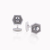Skeleton Silver Lattice Cufflinks