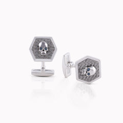 Skeleton Silver Lattice Cufflinks