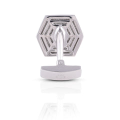 Skeleton Silver Lattice Cufflinks