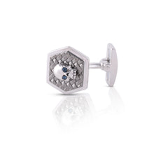 Skeleton Silver Lattice Cufflinks