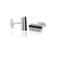 Onyx Core Silver Cufflinks