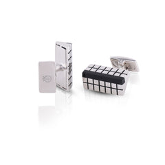Onyx Core Silver Cufflinks