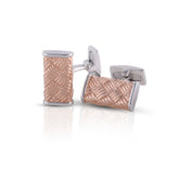 Rose gold Lattice Silver Cufflinks