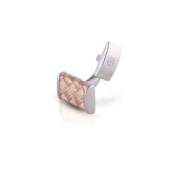 Rose gold Lattice Silver Cufflinks