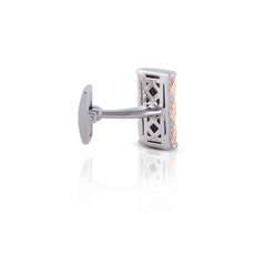 Rose gold Lattice Silver Cufflinks