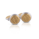 Gold Circular Lattice Cufflinks