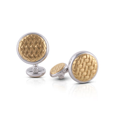 Gold Circular Lattice Cufflinks