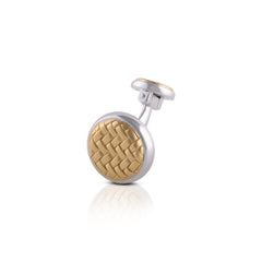 Gold Circular Lattice Cufflinks