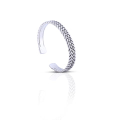 Woven Path Silver Half Bracelet