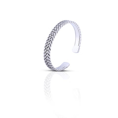 Woven Path Silver Half Bracelet