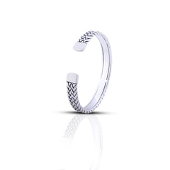 Woven Path Silver Half Bracelet