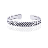 Woven Path Silver Half Bracelet