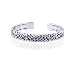 Woven Path Silver Half Bracelet
