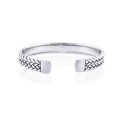 Woven Path Silver Half Bracelet