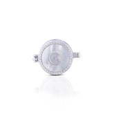 'G' Personalized Initial Silver Button Clip