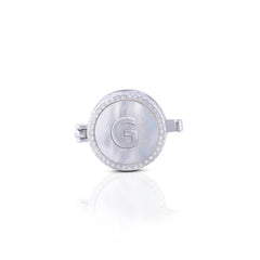 'G' Personalized Initial Silver Button Clip