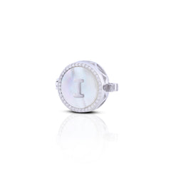 'I' Personalized Initial Silver Button Clip
