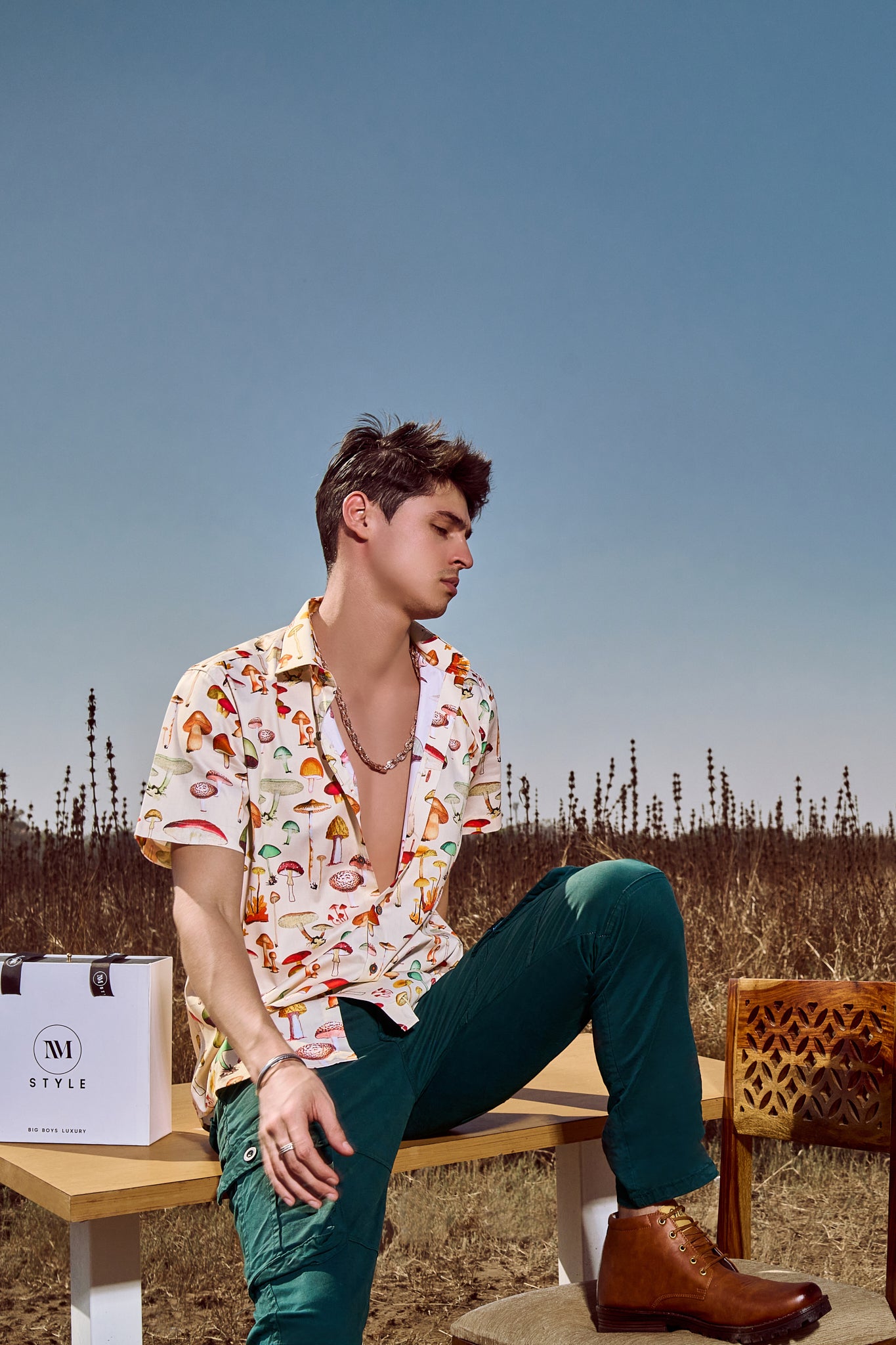 Tropical print shirts for men