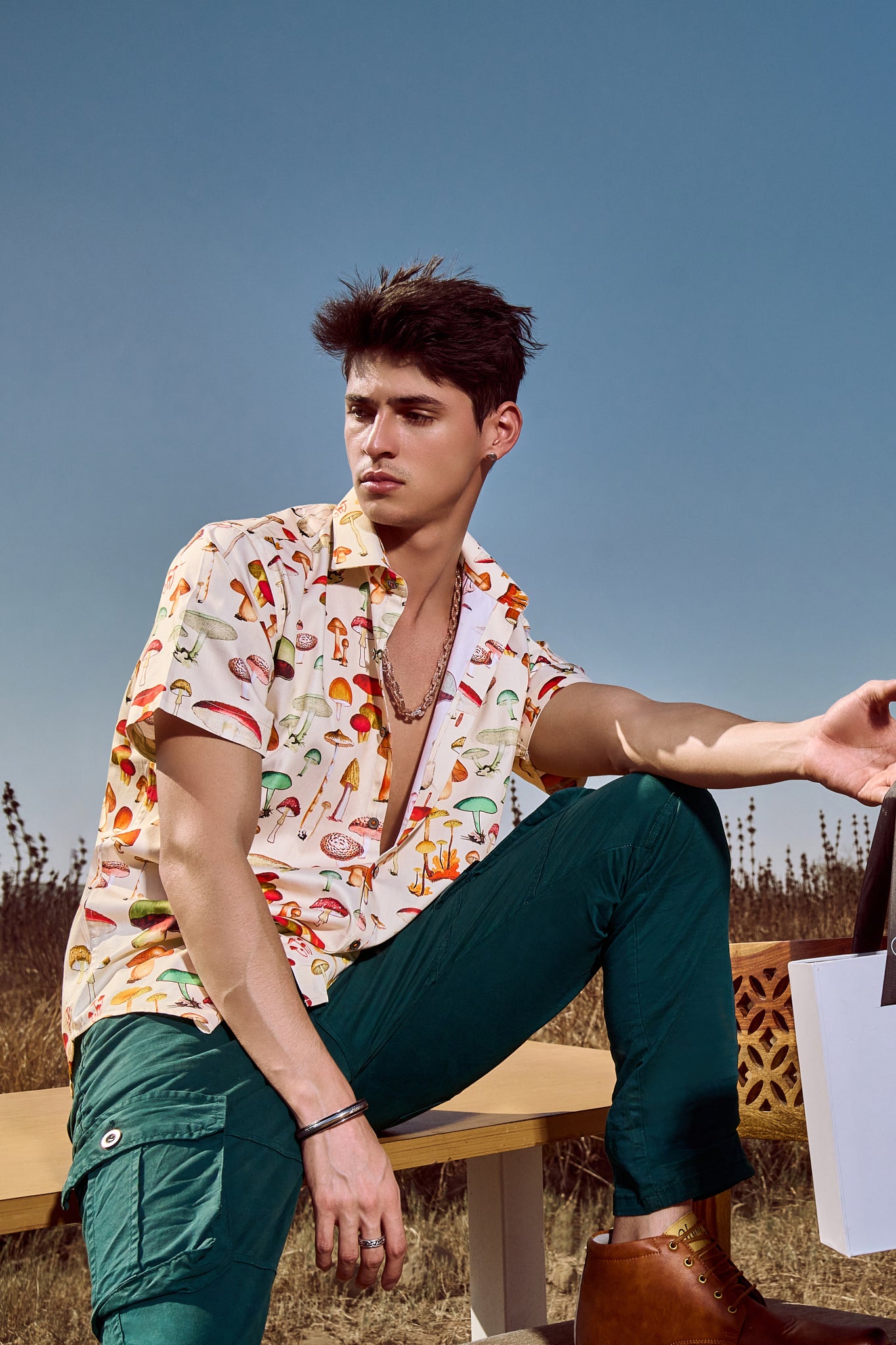 Tropical print shirts for men